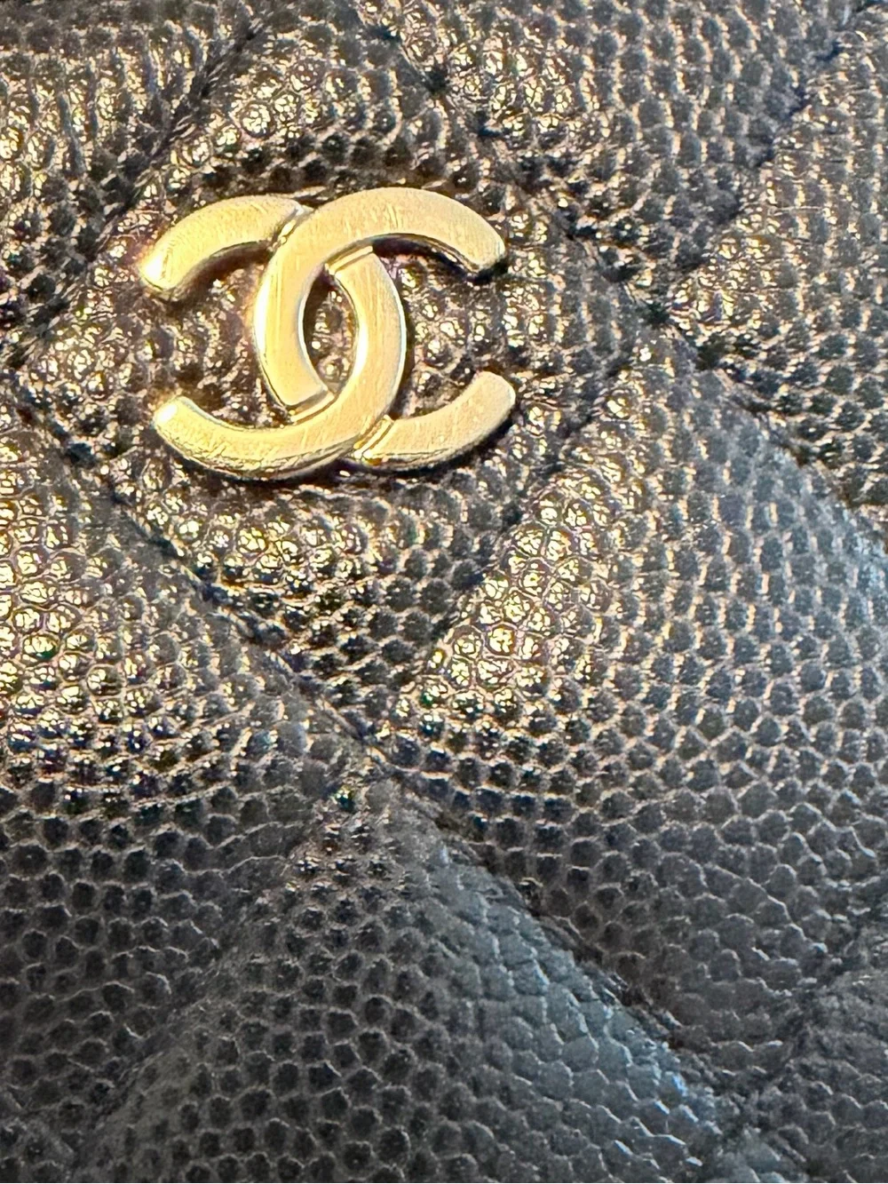 CHANEL Vertical Vanity in Black Caviar Leather with Gold Hardware